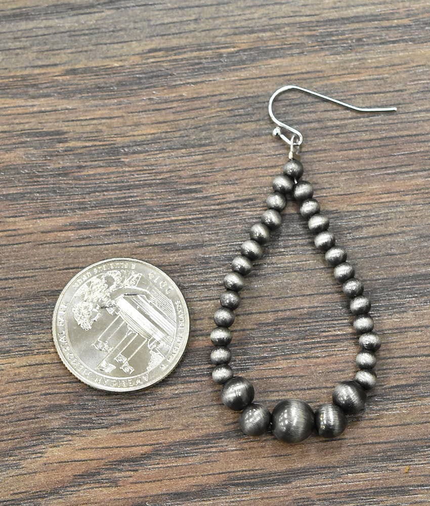 721357, Handmade Drop Navajo Bead Earrings