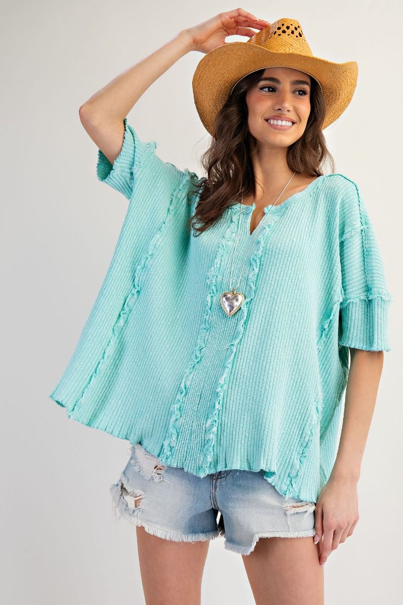 Mineral Washed Knit Top