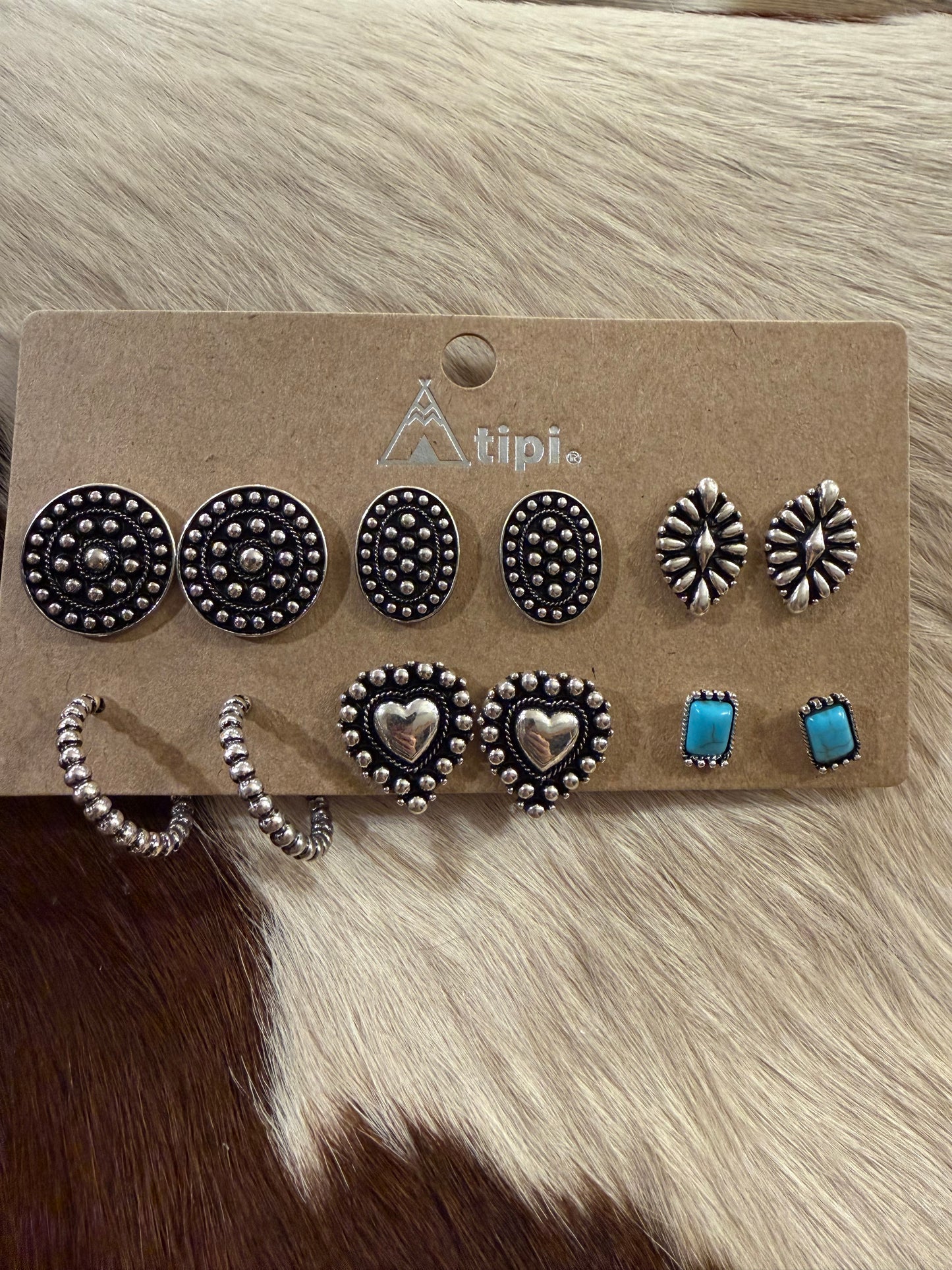Bubble Heart Earring Set