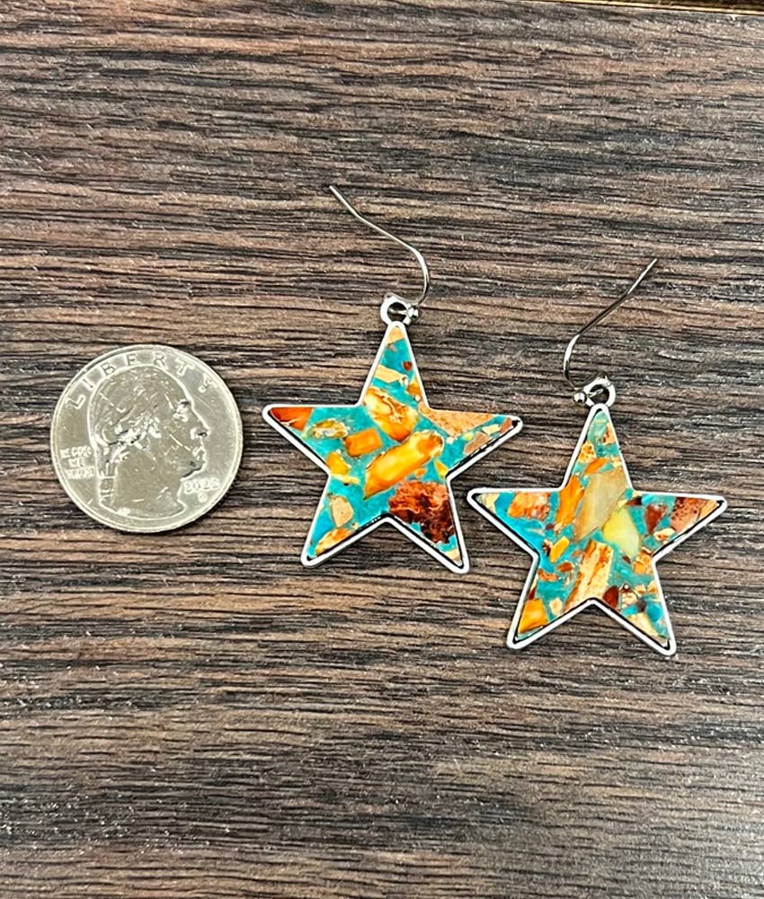 725273, Star Gemstone Earrings