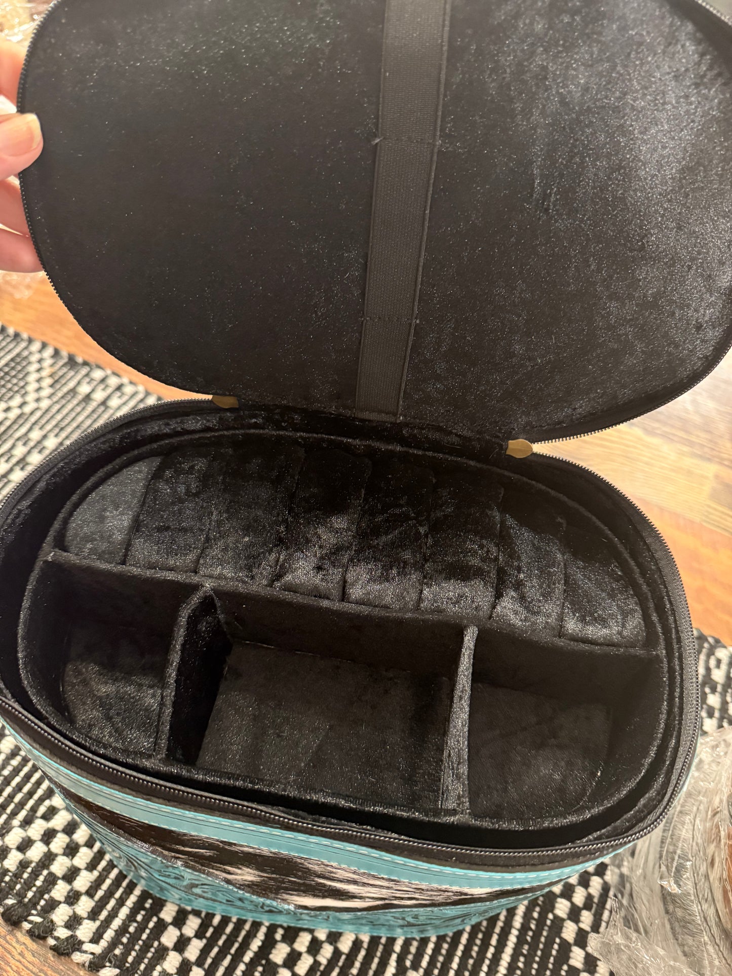 Tooled Turquoise Make Up/Jewelry Box