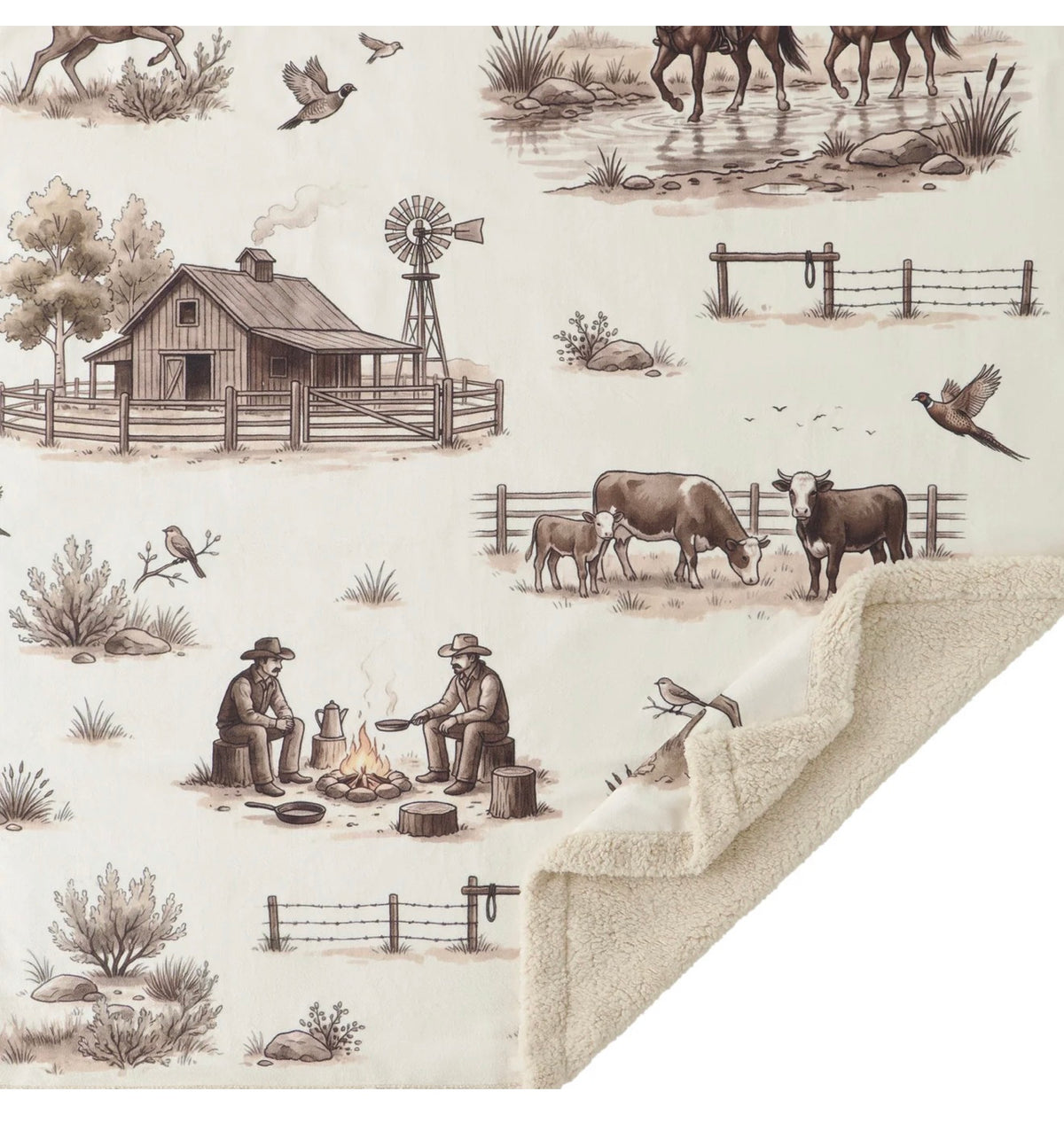 Western Range - Campfire Sherpa Throw