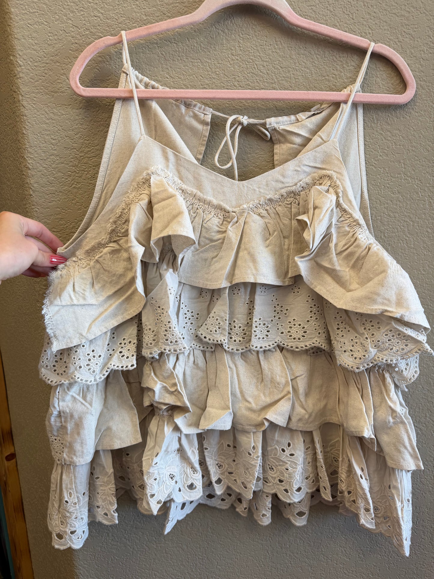 Sleeveless Multi Layered Ruffle Top