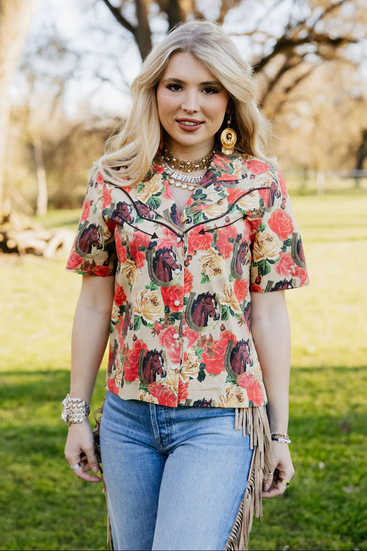 BLOOMING BRONC BLOUSE