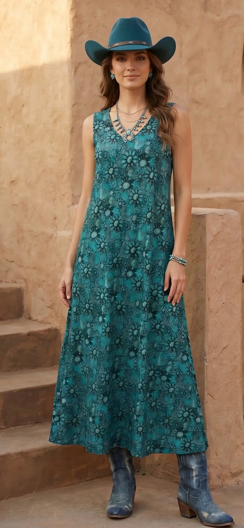 Turquoise Trail Tank Dress
