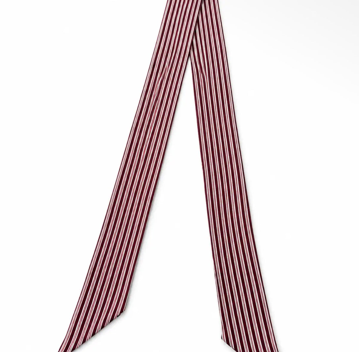 100% Silk Twilly Scarf with White Stripes