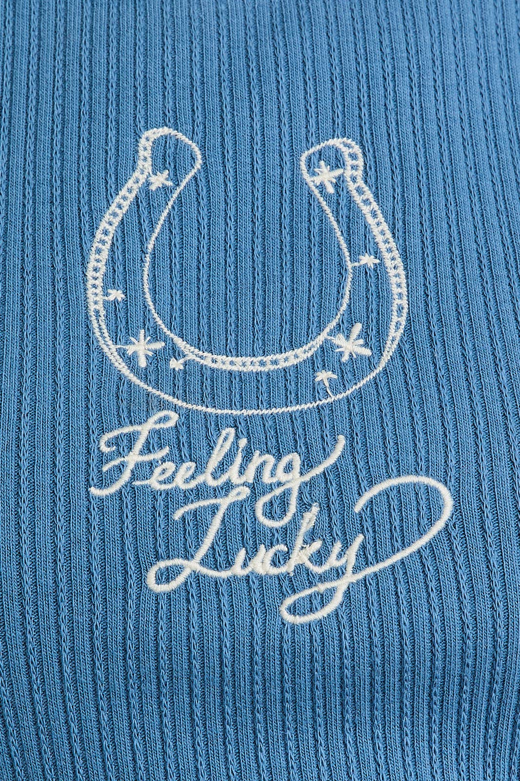 EMBROIDERY DETAIL RIB TANK TOP
