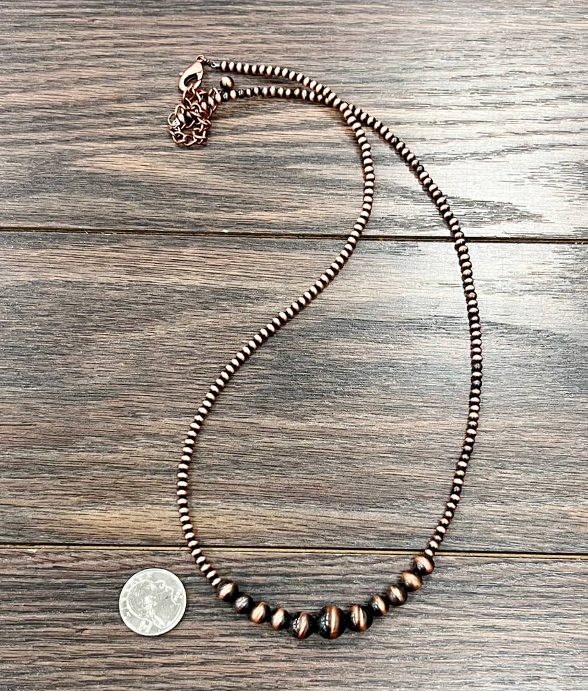 Western Copper-tone Bead Necklace