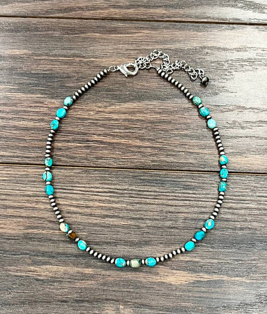 16" Navajo 7mm Oval Gemstone Necklace