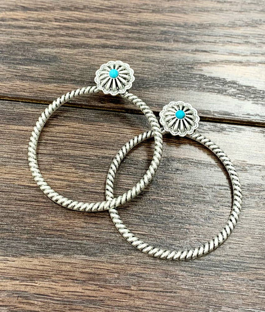 Jackson Concho Hoop Stud Earrings