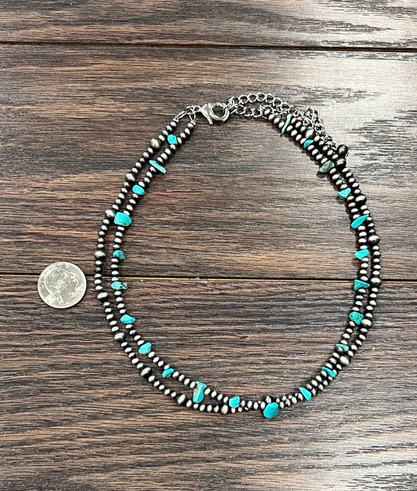 Manchester 16" Handmade Navajo Bead, Turquoise Necklace