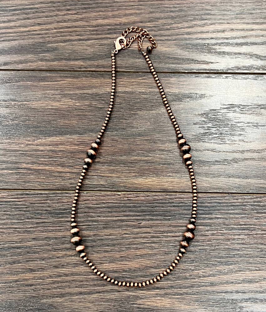 Blossom Handmade Copper Navajo Bead Necklace