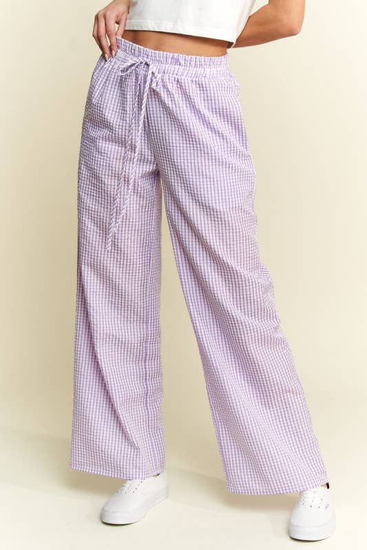 Gingham boxer pants