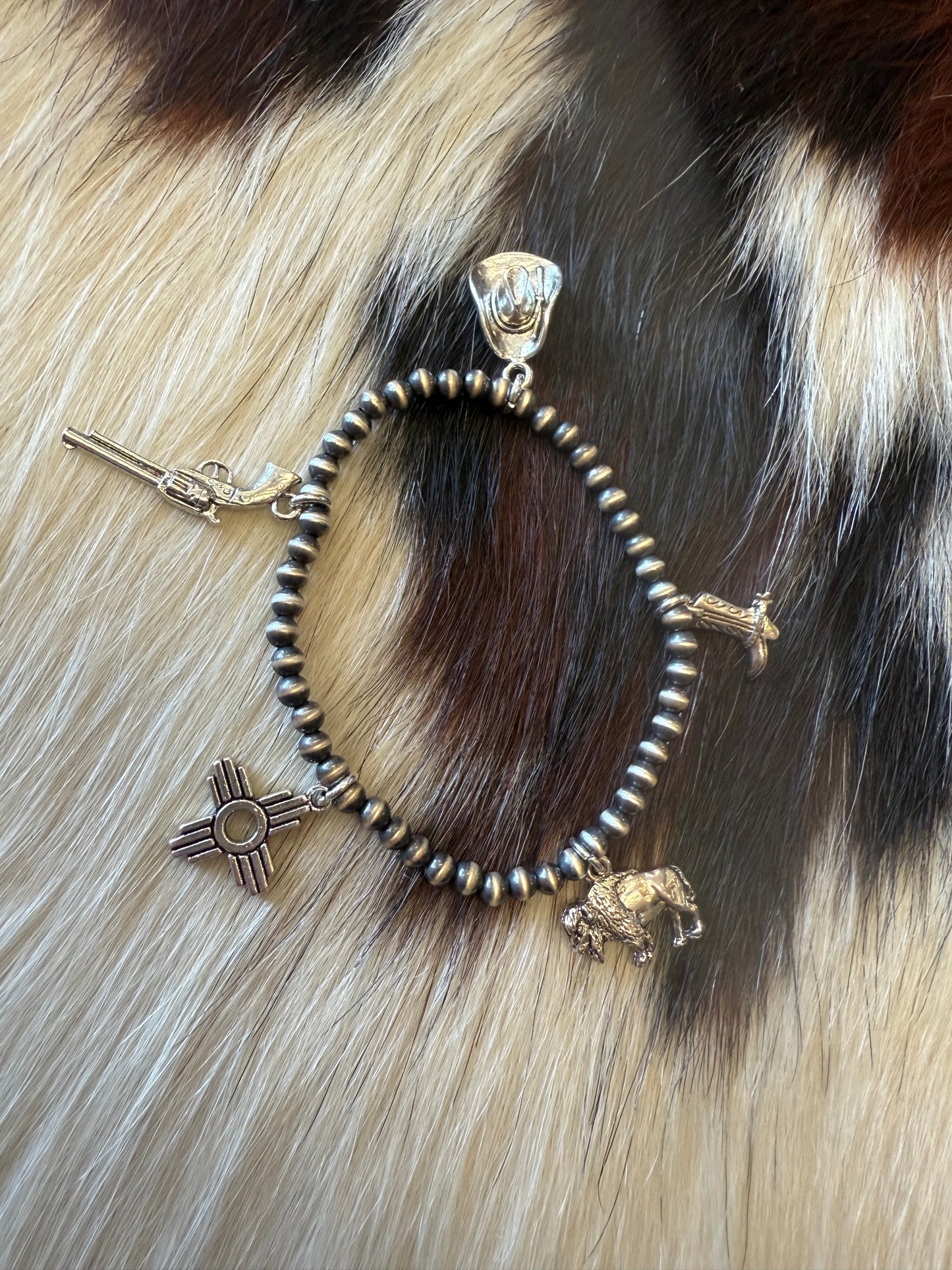 4mm NP Charm Stretch Bracelet