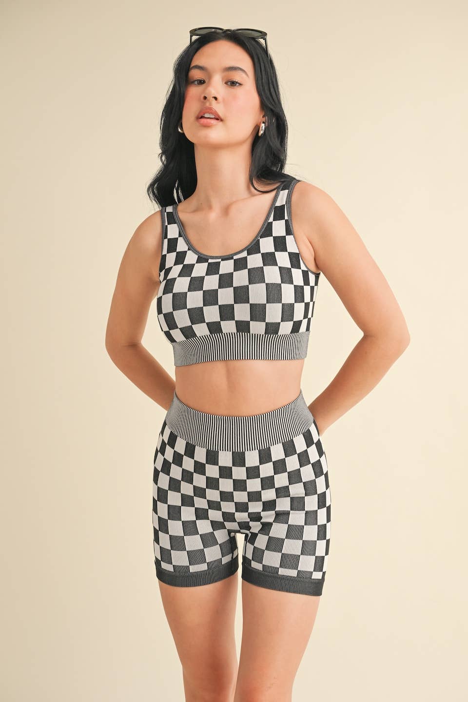 Checkmate Cropped Two Piece Set