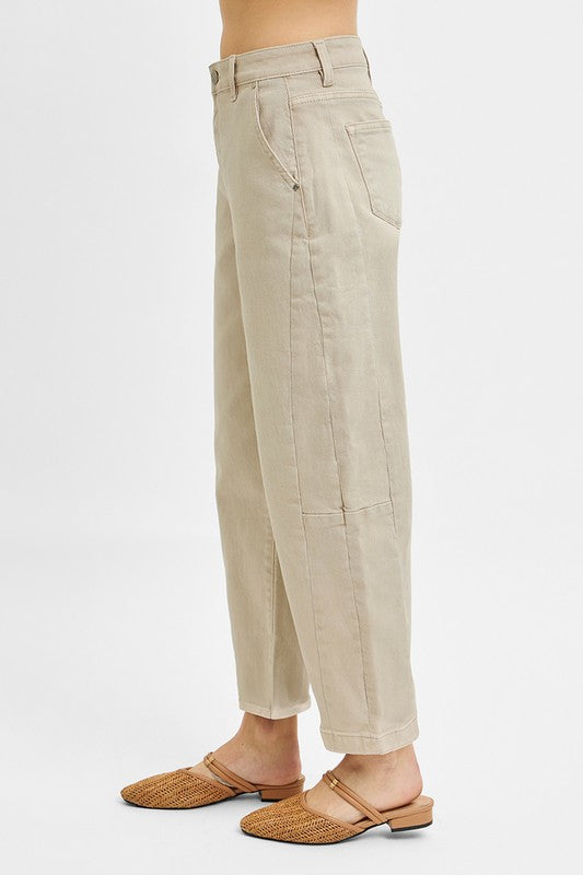 High Rise Relaxed Almond Barrel Cuff Jeans
