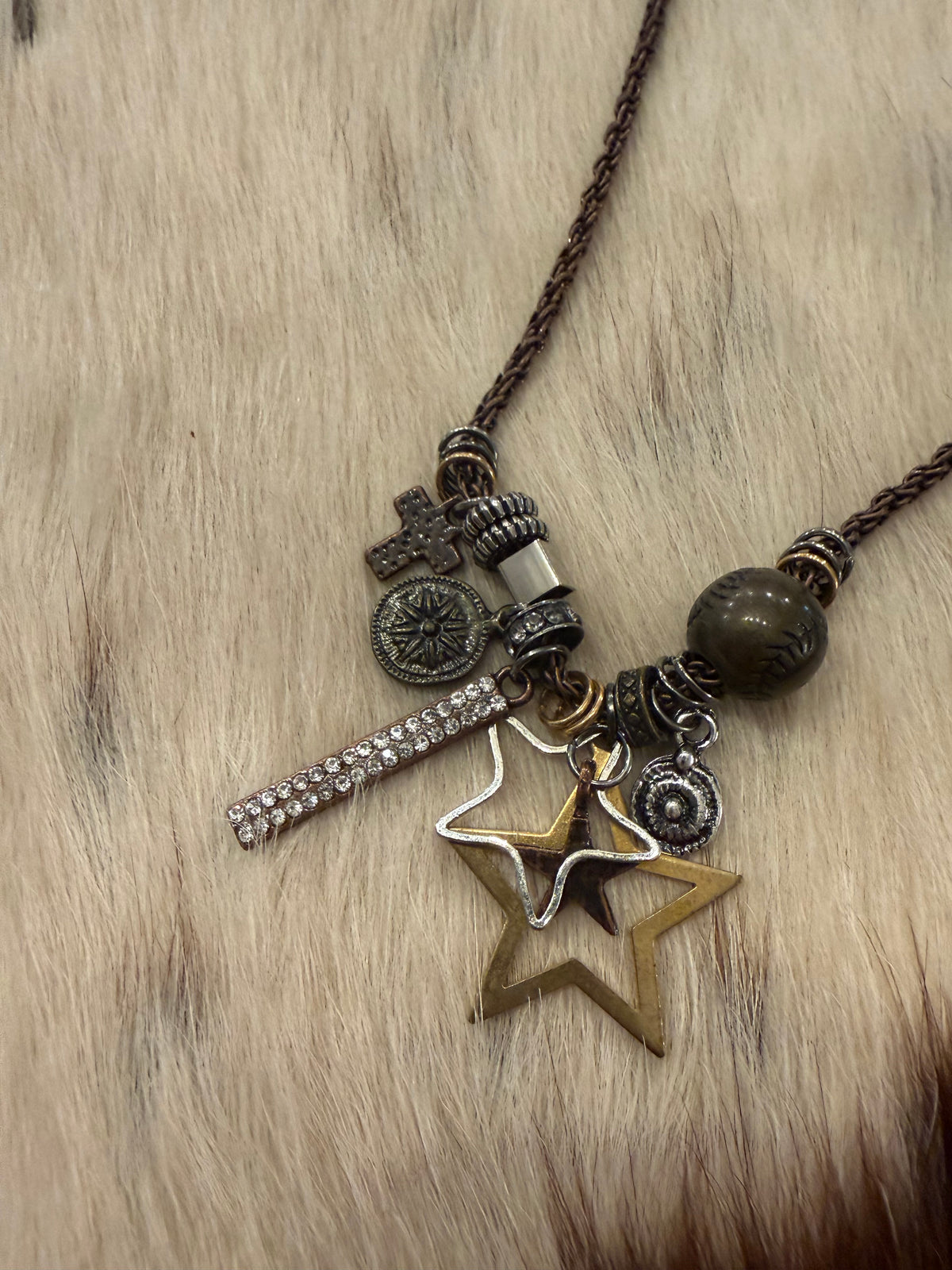 Double Star Charm Necklace