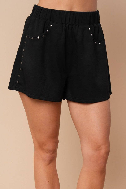 High Waisted Solid Knit Shorts