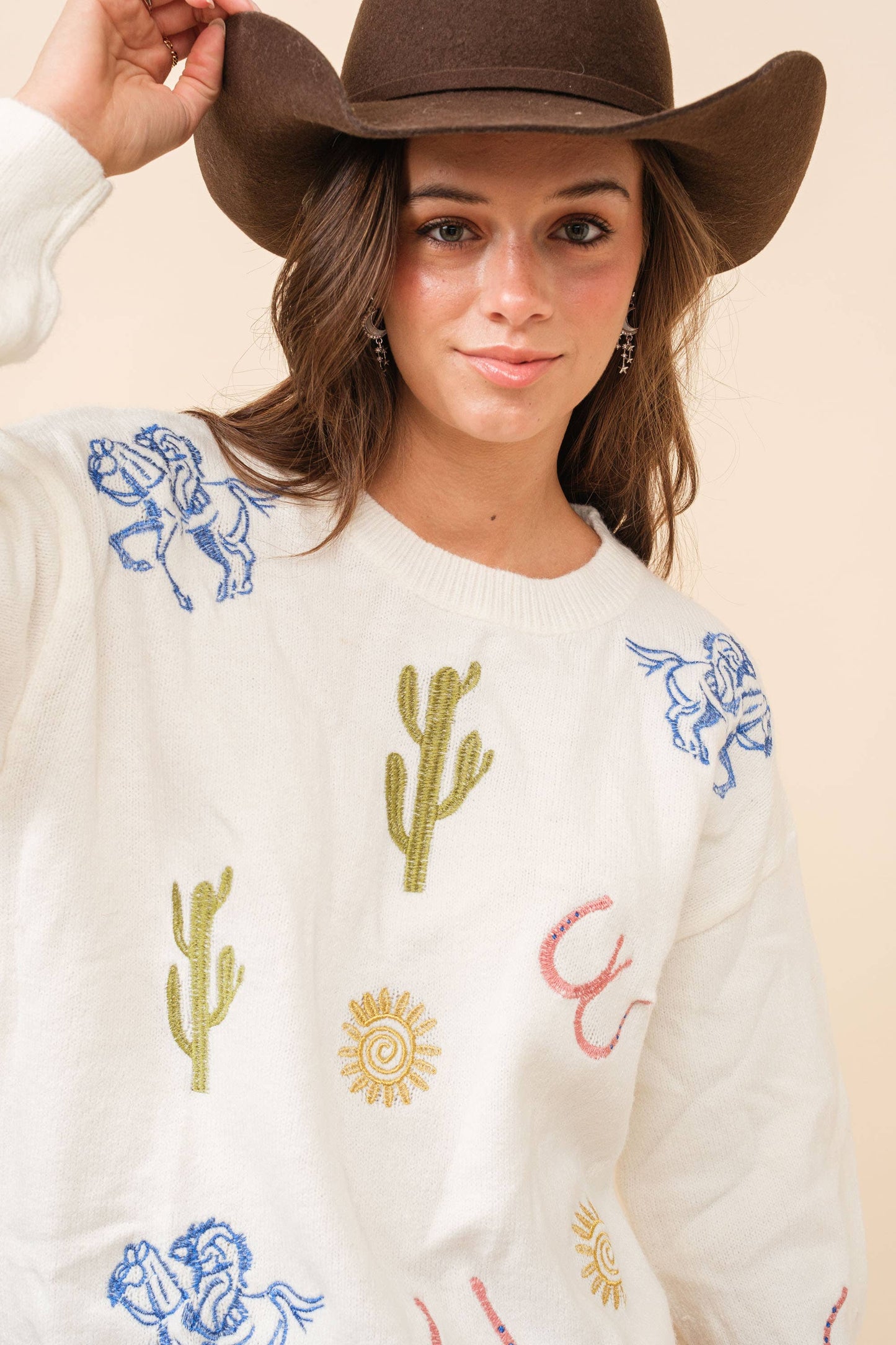 Western Embroidered Sweater