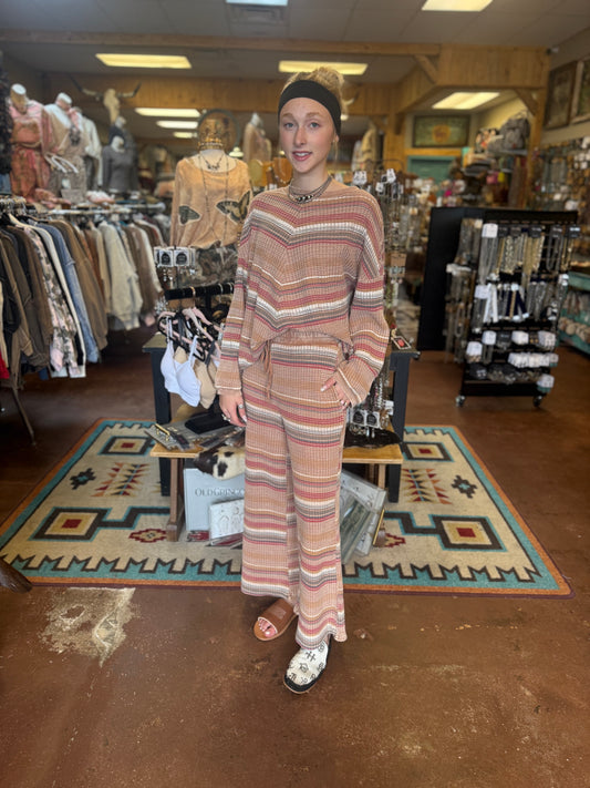 STRIPE THERMAL WASHED SET