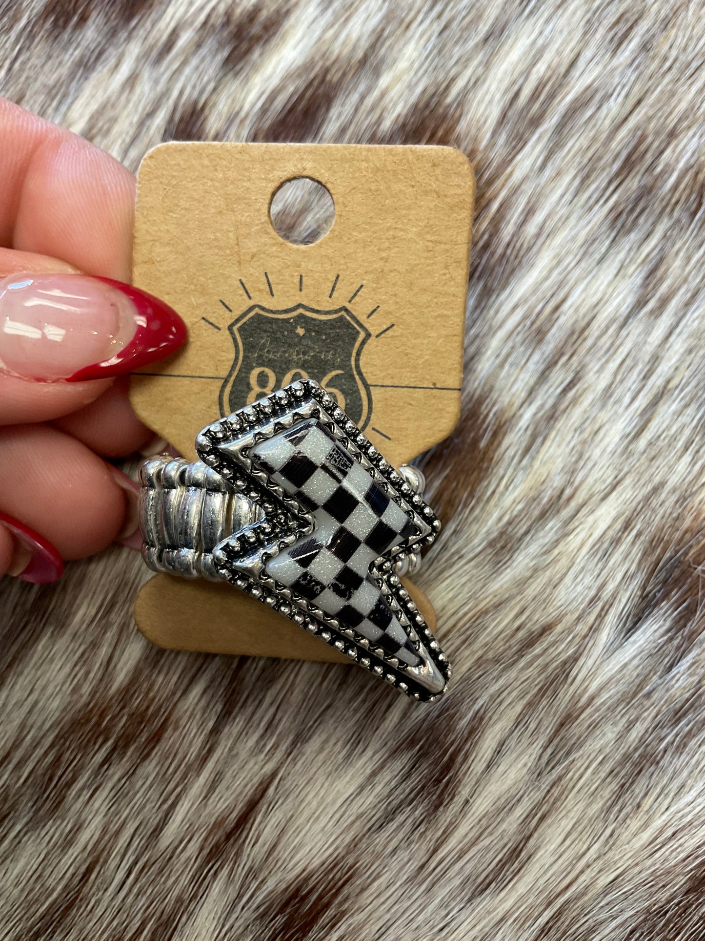 Checkered Stretchy Ring