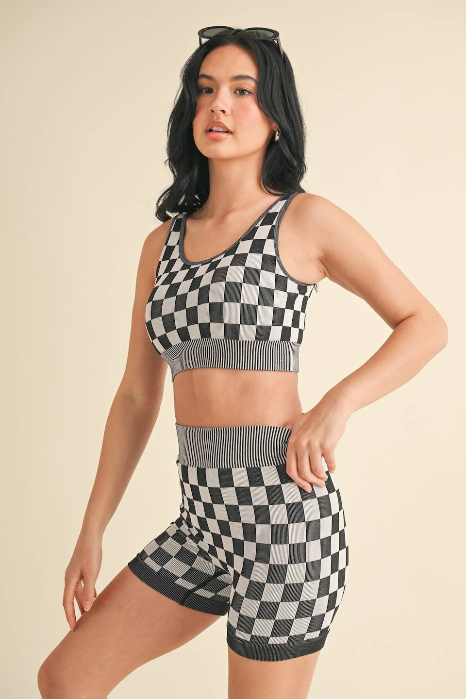Checkmate Cropped Two Piece Set