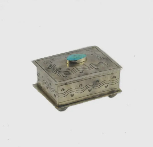 Stella Small Stamped Box w/ Turquoise