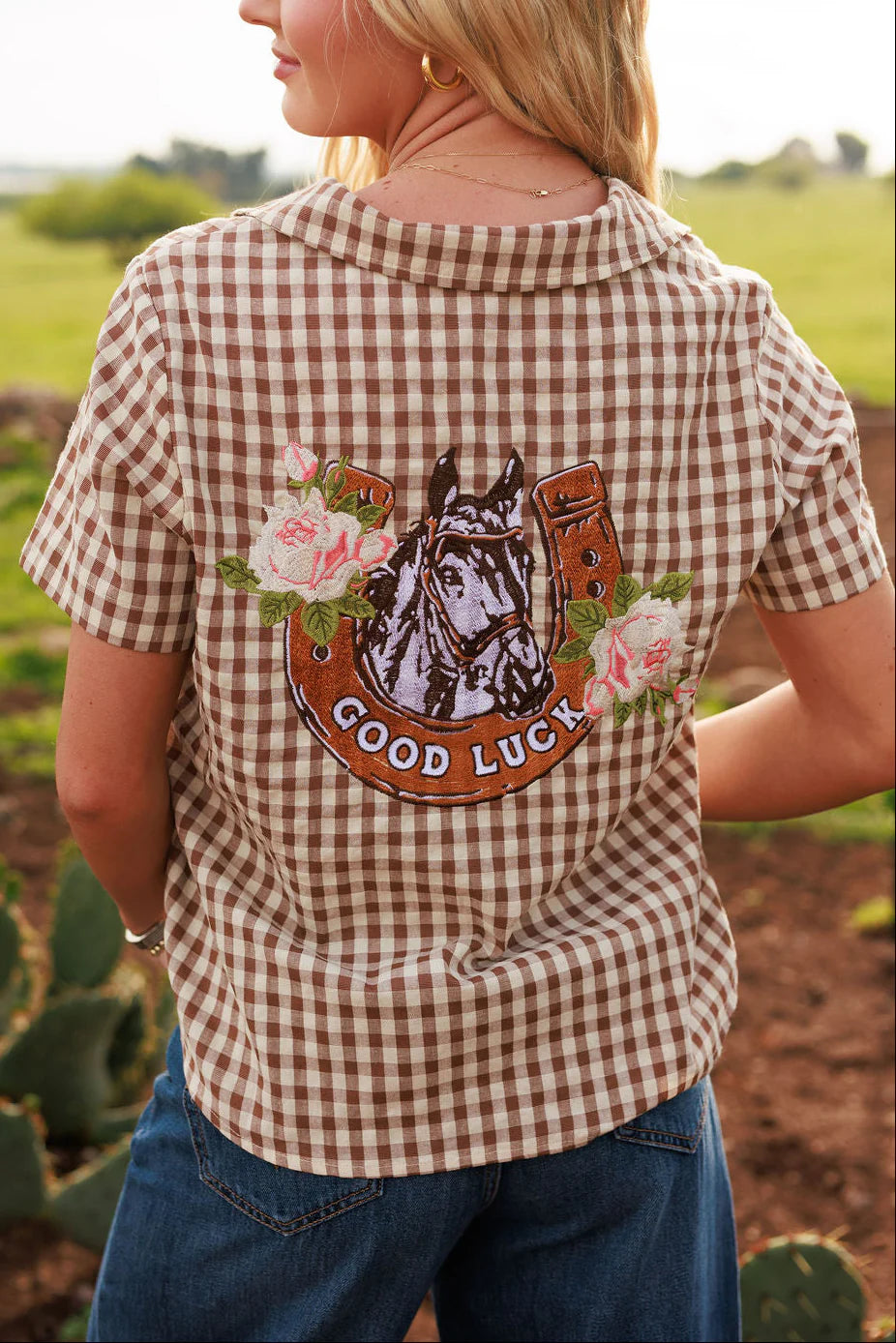 WESTERN GINGHAM BLOUSE by Rodeo Quincy