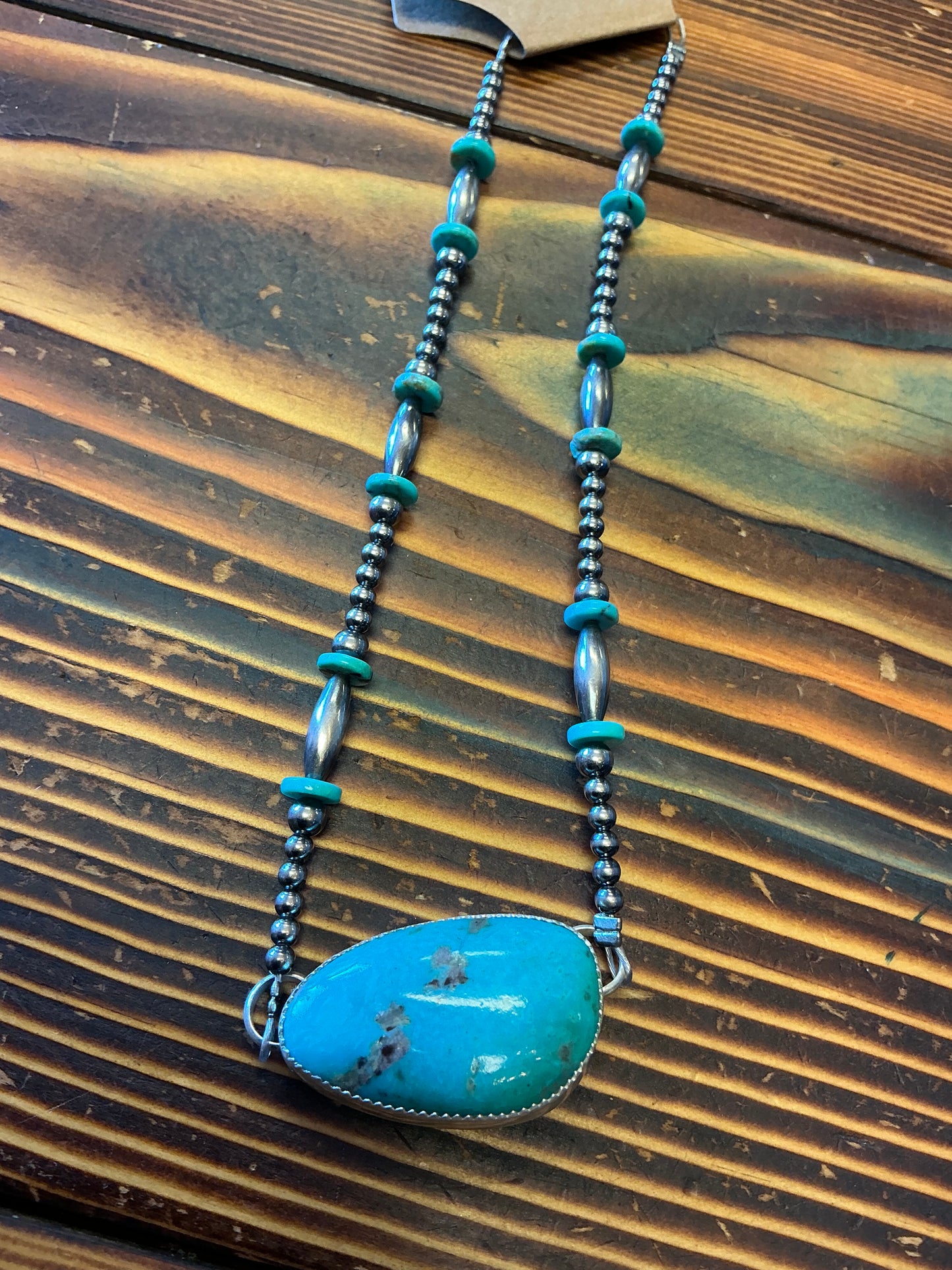 Sterling silver and turquoise choker 13” +  extender #4