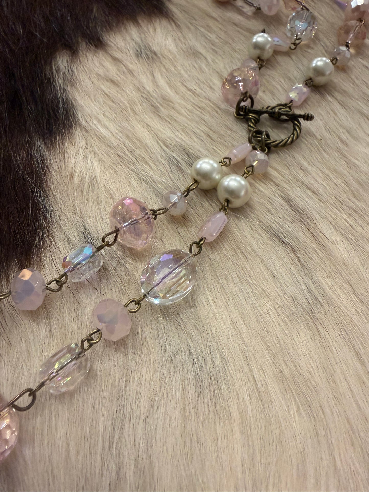 Pink Crystal Long Necklace