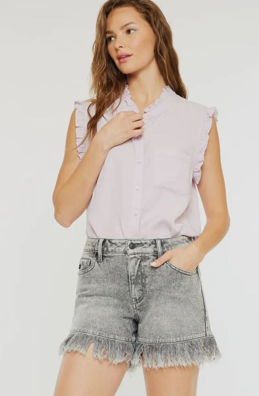 Open Pack High Rise Denim Shorts