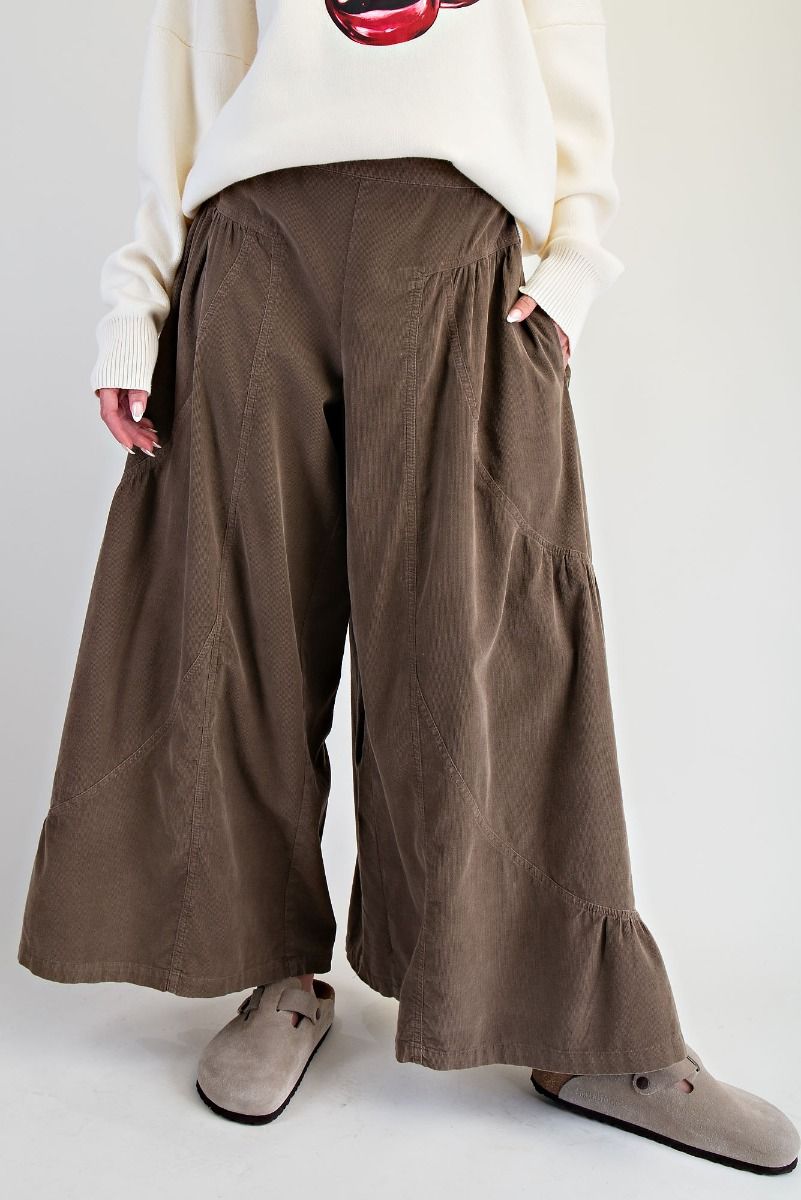 WASHED BABY CORDUROY PALAZZO PANTS