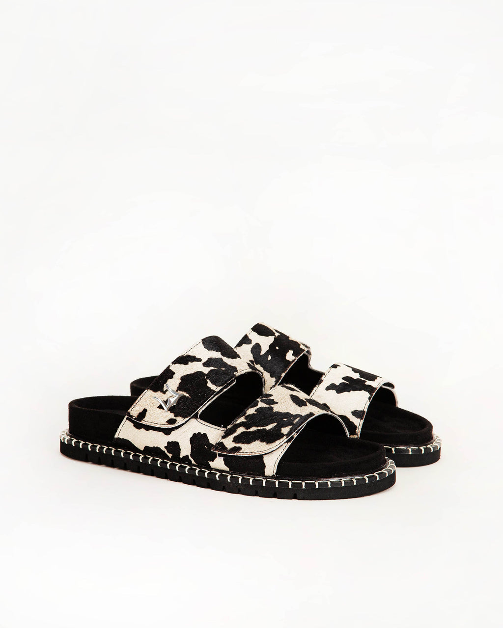 DEEN CANYON SANDALS - BLACK AND WHITE COWHIDE