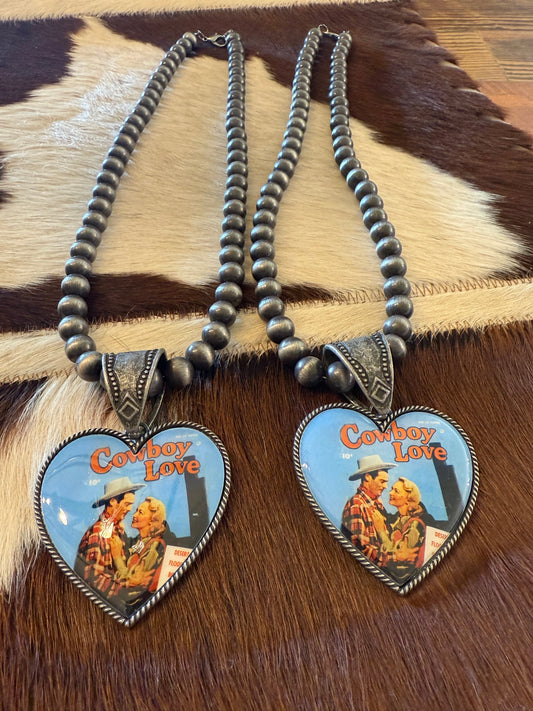 Cowboy Love Heart Necklace