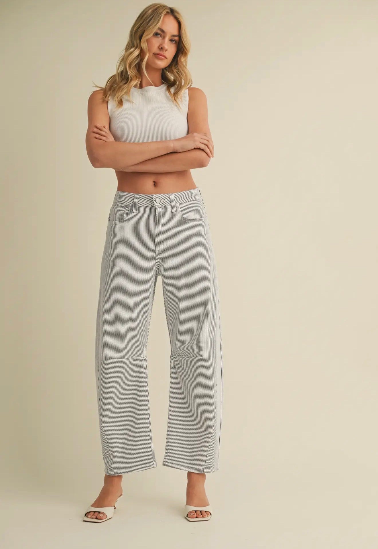 JBD Stripe Barrel Jean