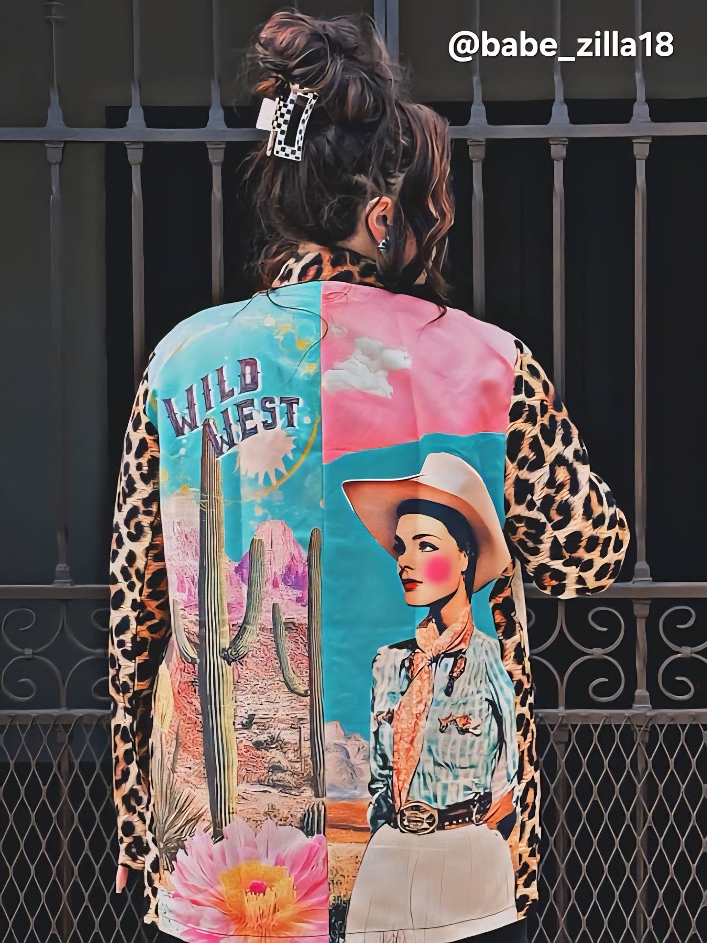 Retro Pop Western Wild West Leopard Blazer