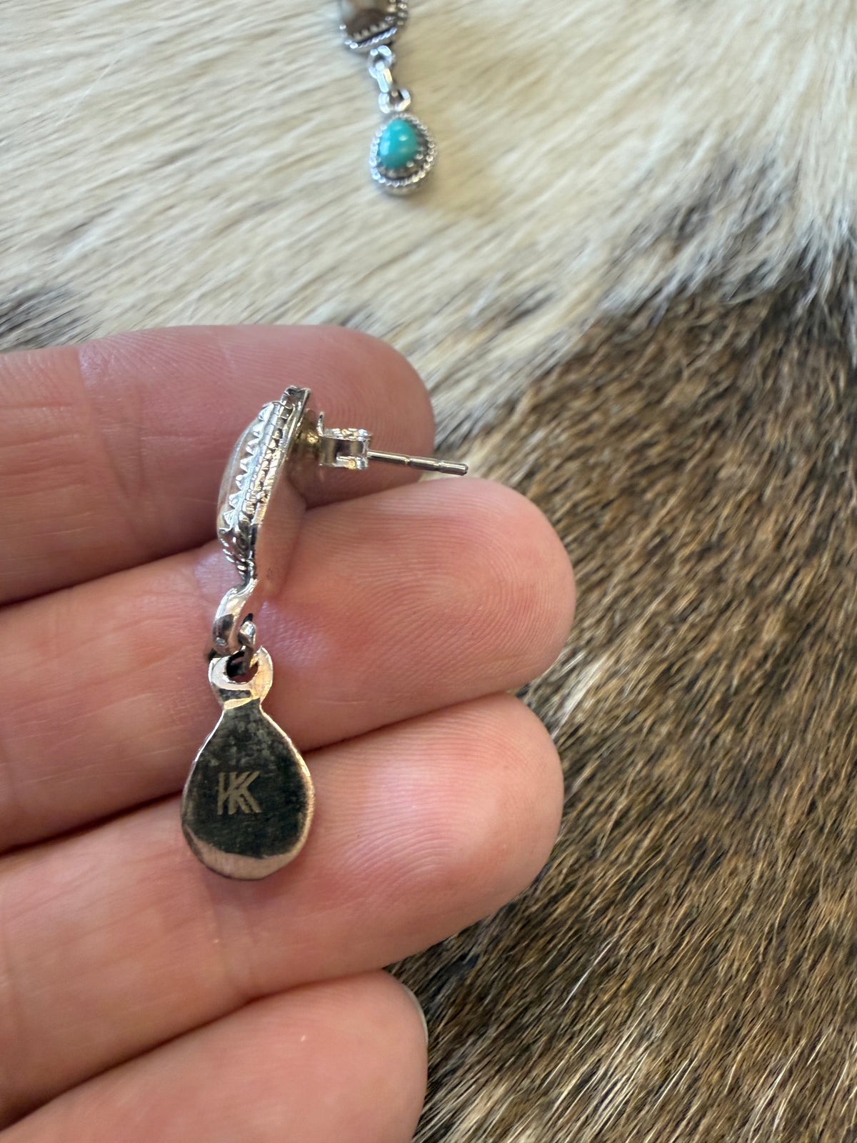 Desert Treasures Ribbon Royston & Turquoise Sterling Silver Drop Earrings