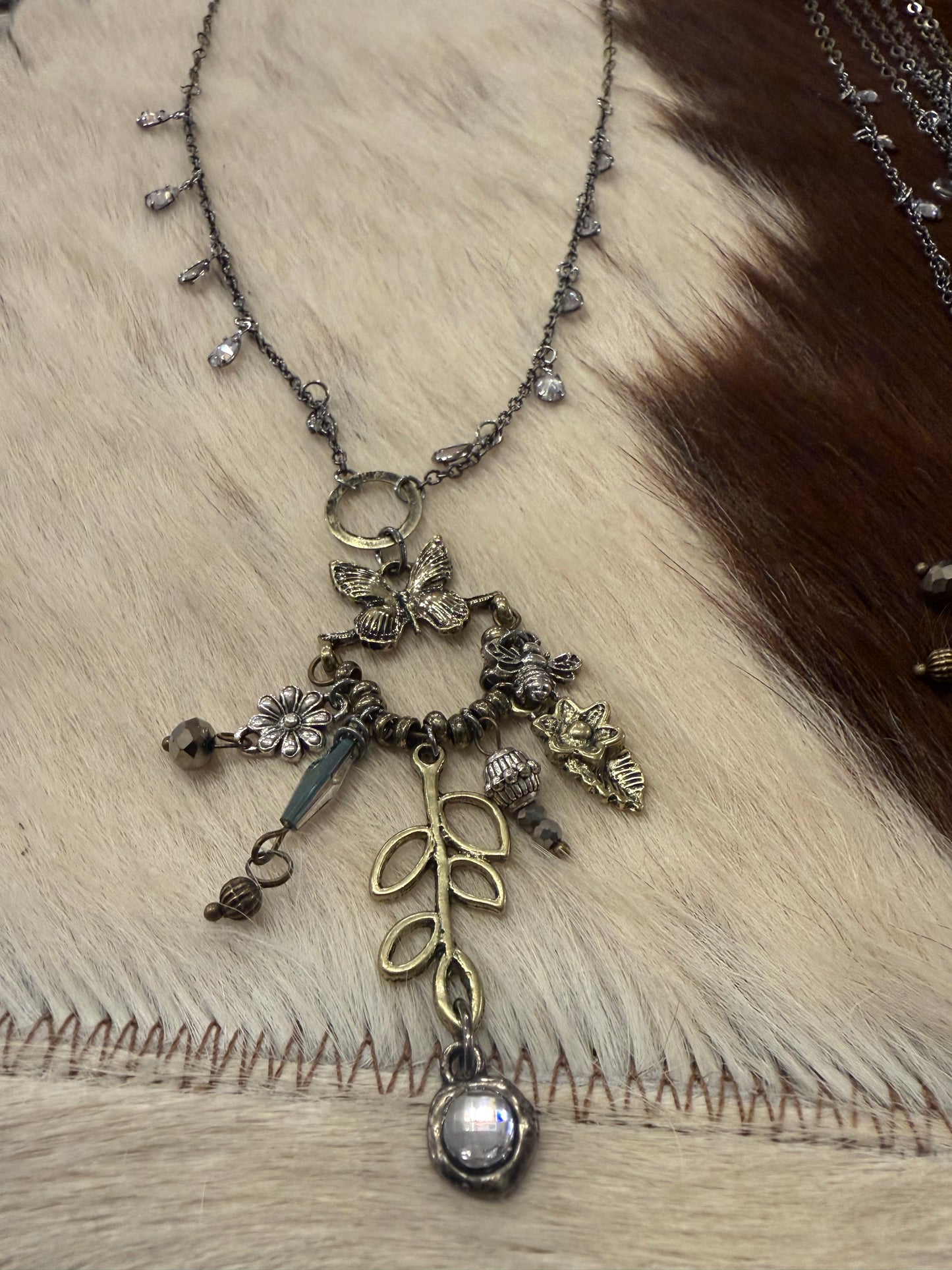 Butterflies and Bling Long Necklace