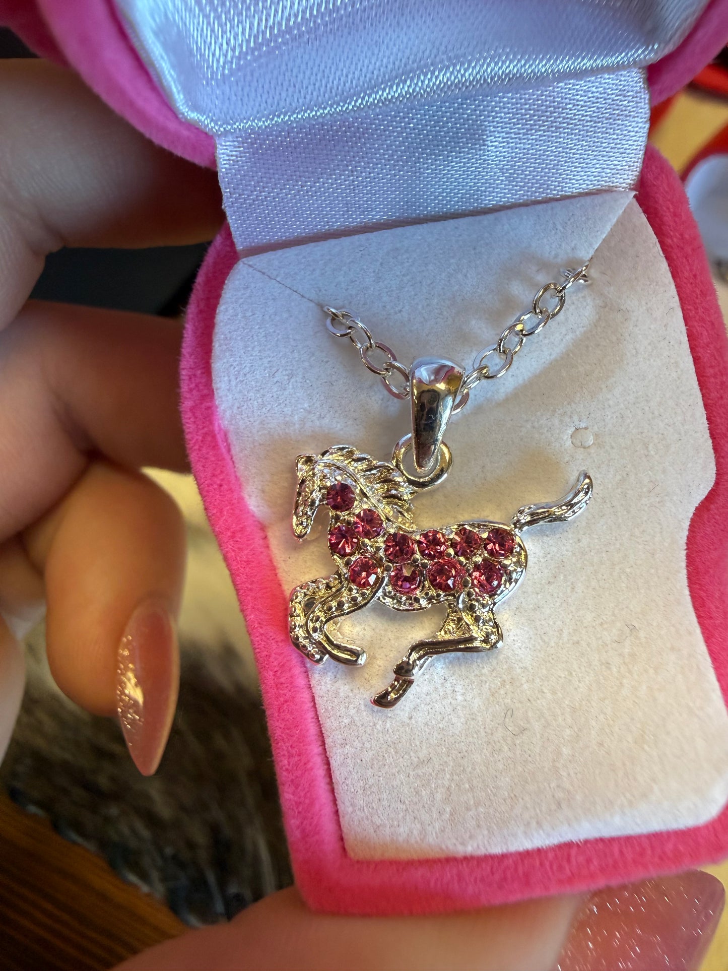 AWST Rhinestone Horse Necklace