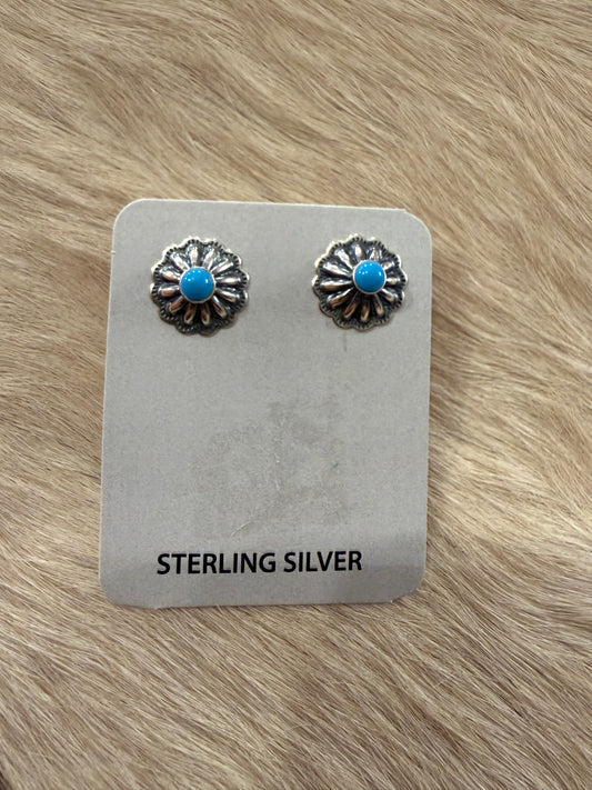 Mini Flower Concho Earrings