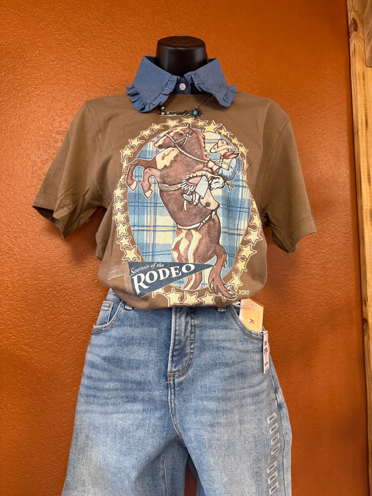 Xoxo Plaid Vintage Cowboy Tee
