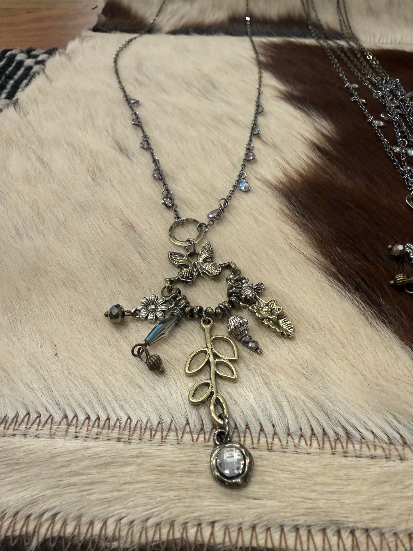 Butterflies and Bling Long Necklace