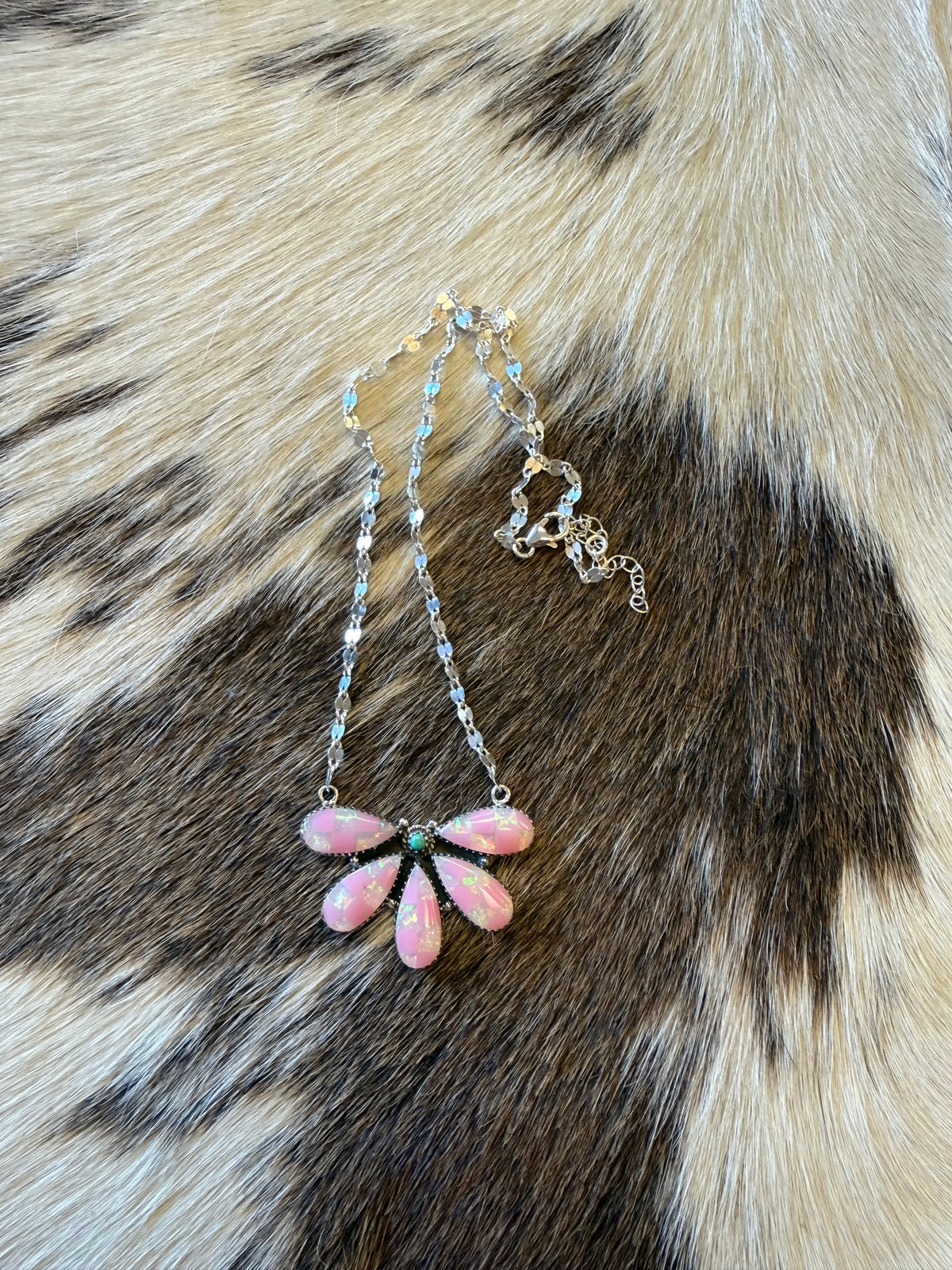 Pink Prairie Bloom Sterling Silver Necklace 🌸