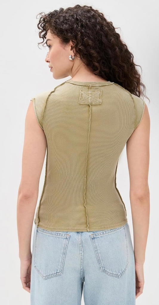 Ribbed Capsleeve T-Shirt