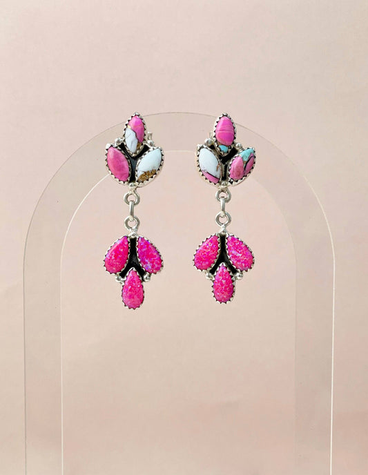 Cotton Candy & Mimosa Pink Opal Earrings