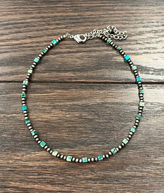 Cleveland 15" Western Square Gemstone Necklace