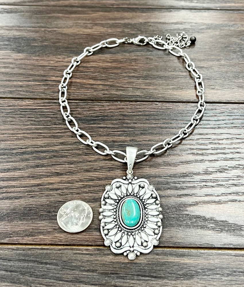 Maryville 15" Concho Turquoise Necklace