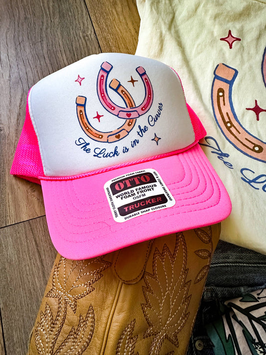 The Luck is in the Curves Trucker Hat