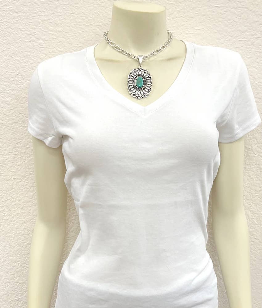 Maryville 15" Concho Turquoise Necklace