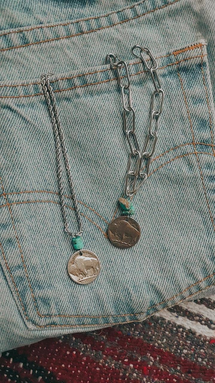 Where the Baffalo Roam coin necklaces
